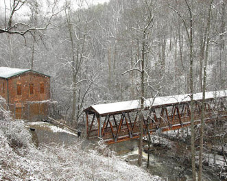 Snow covered bridge by Gittel Price 