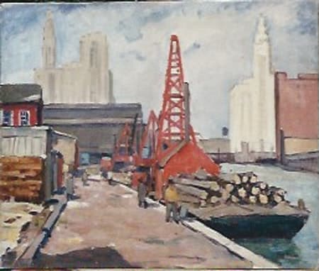 Chicago Industrial River Scene by Tunis Ponsen 