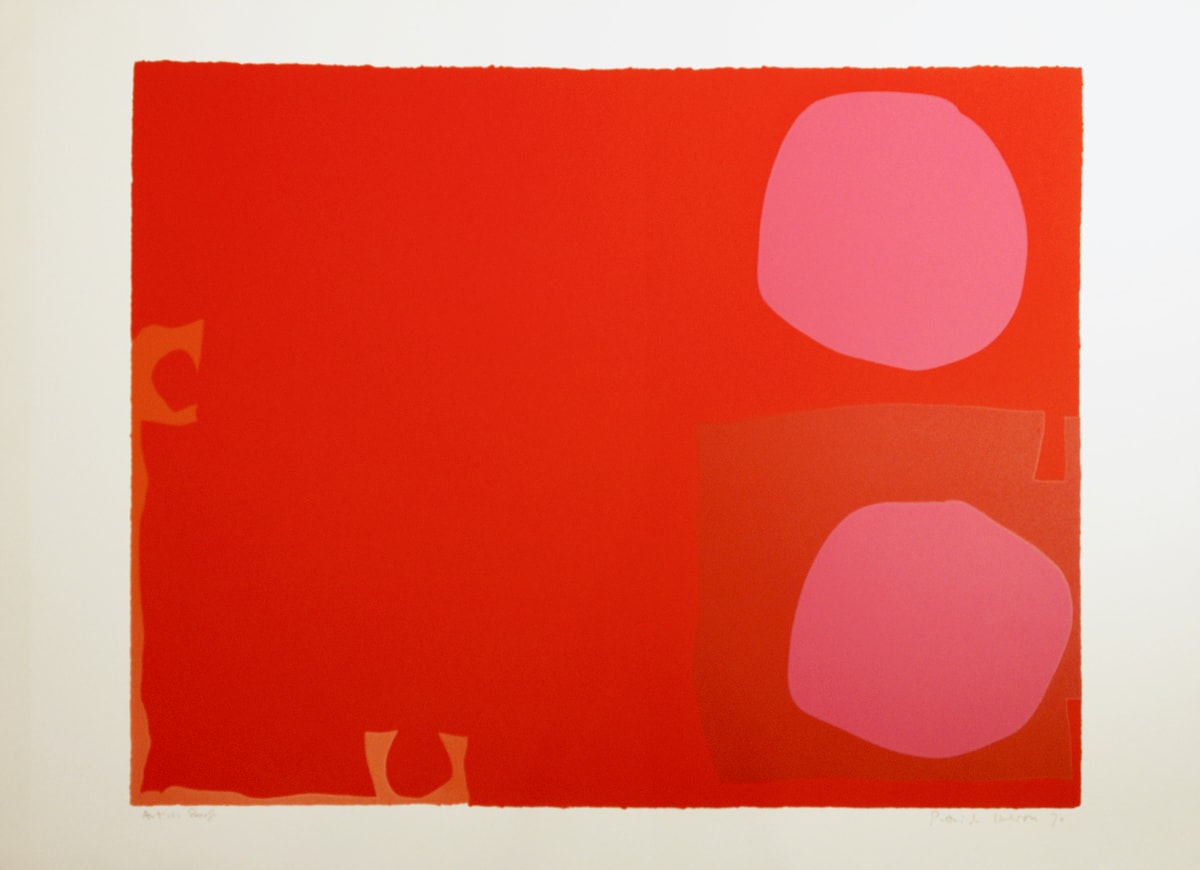 Two Pink Discs in Dark Reds by Patrick Heron 