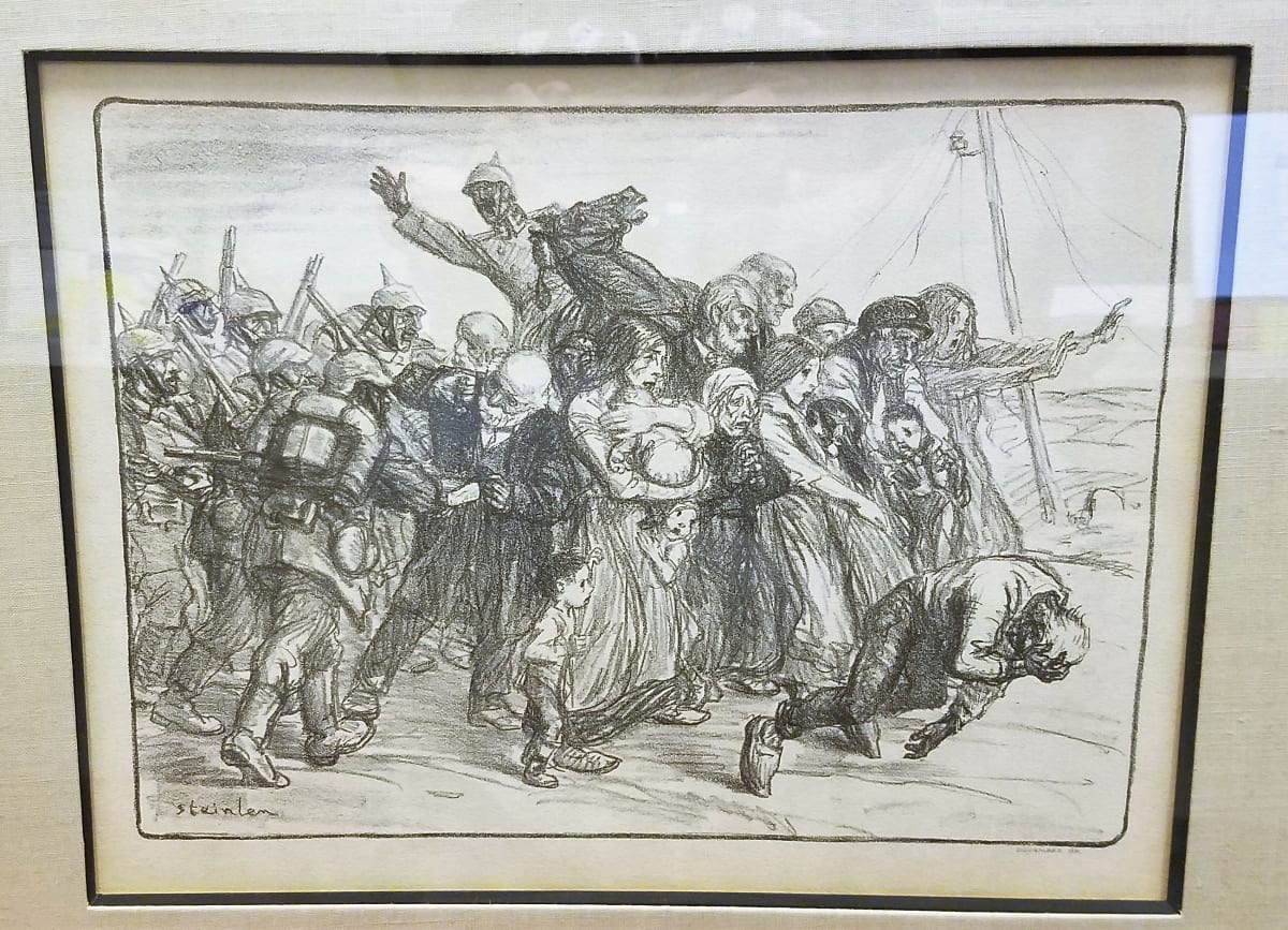 Burgers voortgedreven door soldaten (Civilians driven by soldiers) by André Devambez 