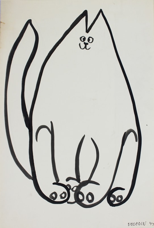 Untitled - Cat (for Herb Wolf) by Leopold Segedin 
