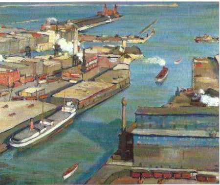 Navy Pier with Warehouses by Tunis Ponsen, Image 1.