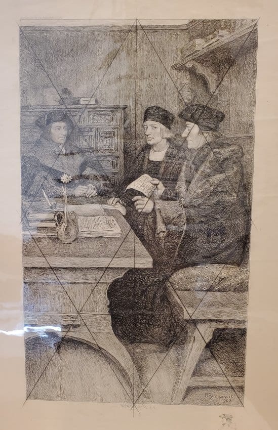 Erasmus reading to Colet and More by William Harry Warren Bicknell, Image 1.