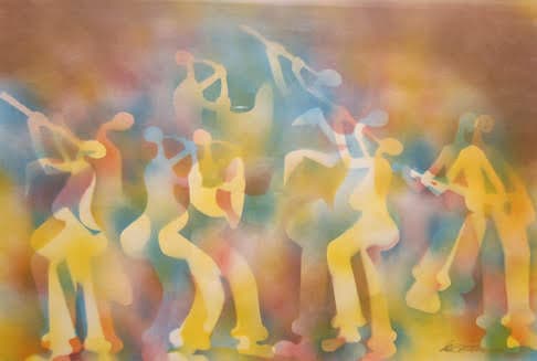 The Musicians Three 2 by Soloman Sekhaolela, Image 1.
