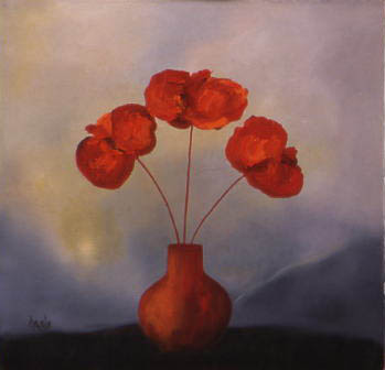 3 Red Flowers by Clemente Mimun 