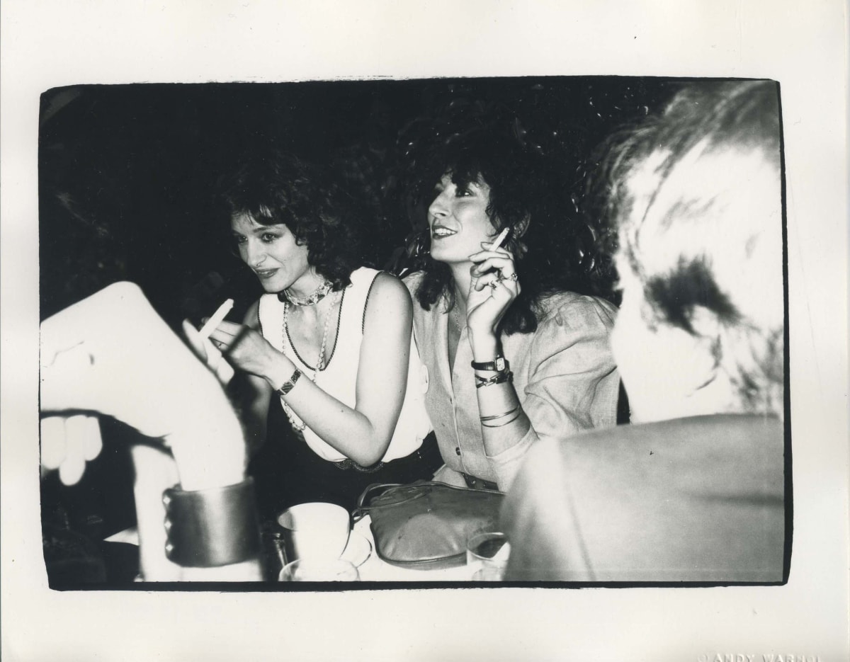 Joan Juliet Buck (?) and Angelica Huston by Andy Warhol 