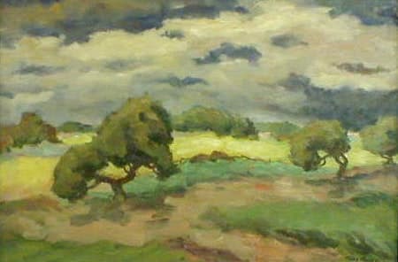 Landscape with Tree and Cloudy Sky by Tunis Ponsen, Image 1.