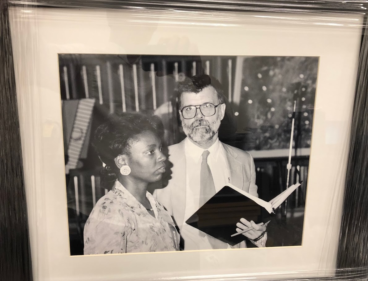 Current and Former Fulton County Arts Council Directors Veronica Williams Njoku and Tom Cullen by Jim Alexander 