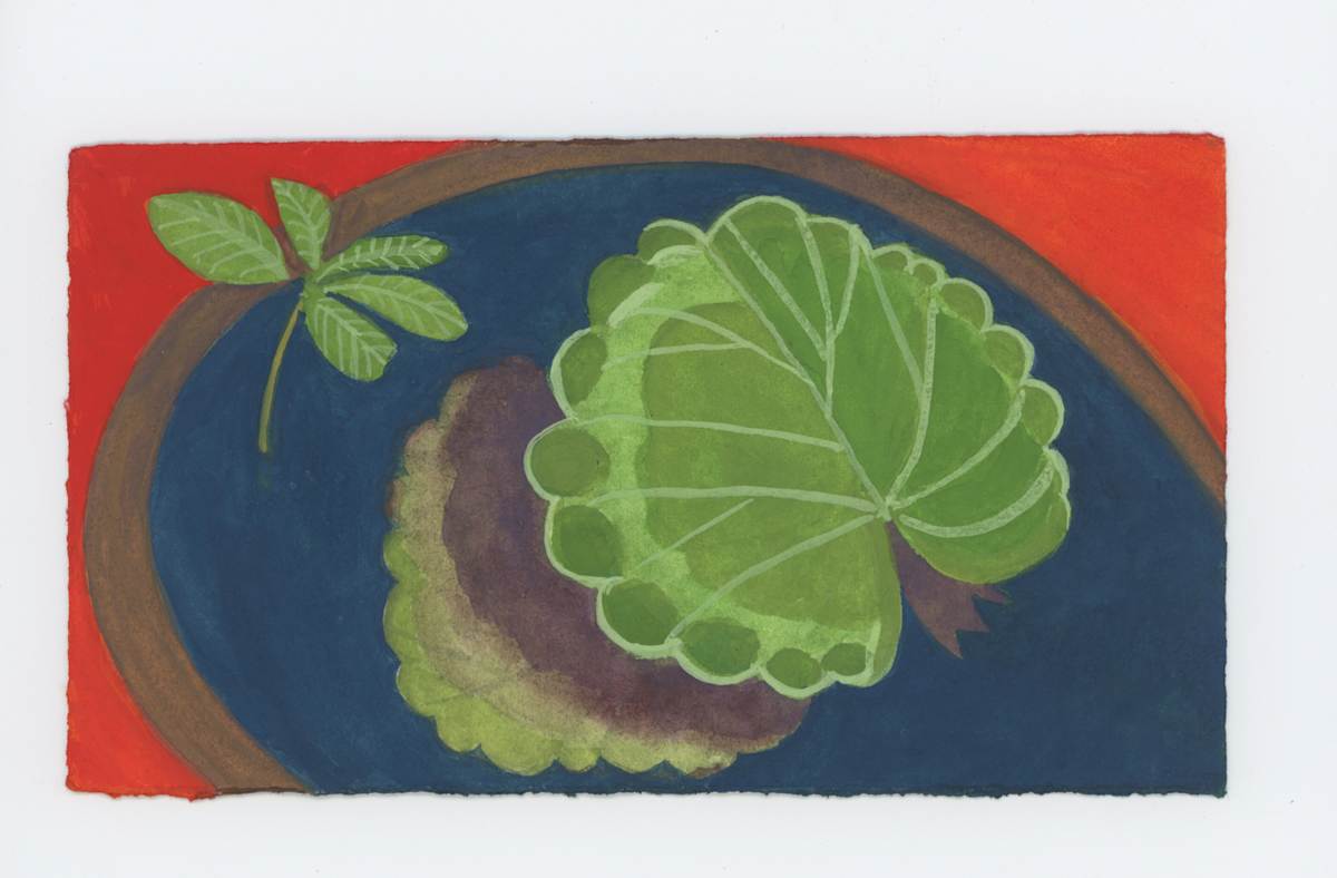 A Little Euphorbia and Begonia Leaves, #1886, Image 1.