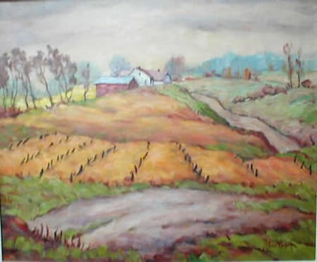 Farm House and Field in Late Autumn by Tunis Ponsen 