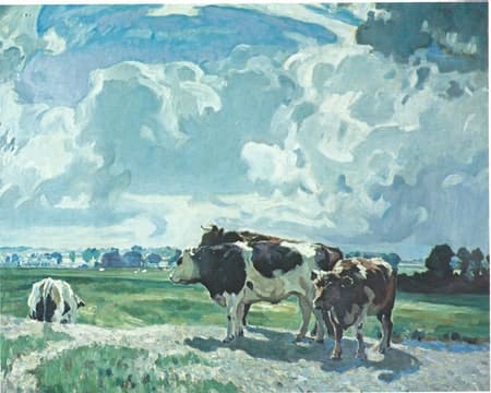 Cattle in Landscape by Tunis Ponsen 