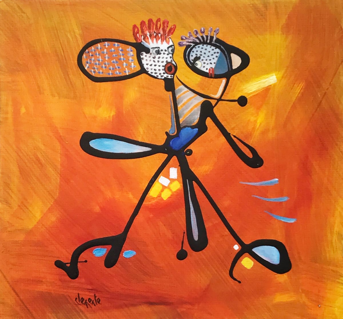 African Tango on Orange by Clemente Mimun 