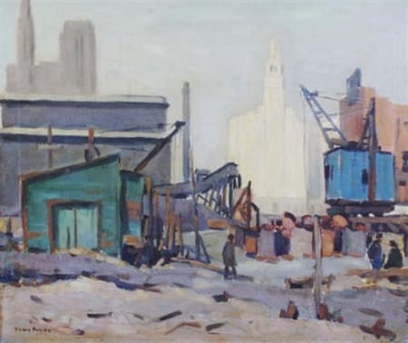 Chicago Industrial Scene with Cranes by Tunis Ponsen, Image 1.