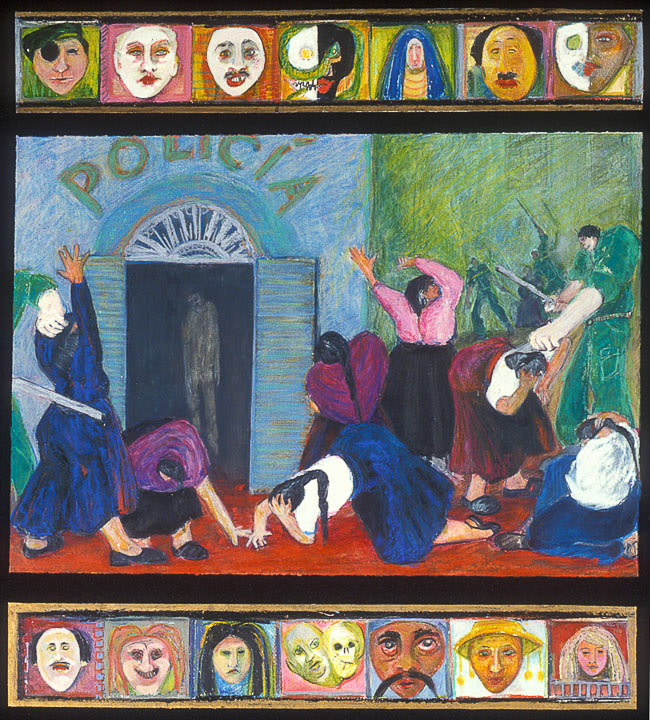 Outside the Policia by Eve Whitaker 