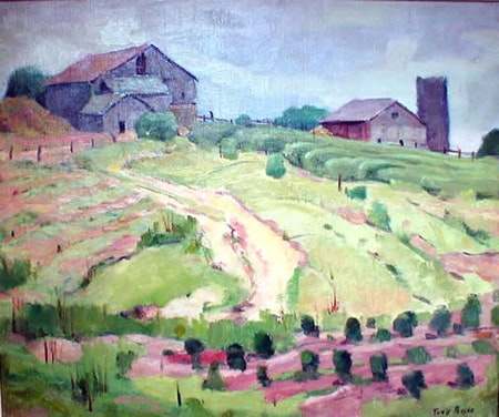 Barns on a Hill by Tunis Ponsen, Image 1.