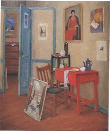Room with Red Drop Leaf Table by Tunis Ponsen, Image 1.