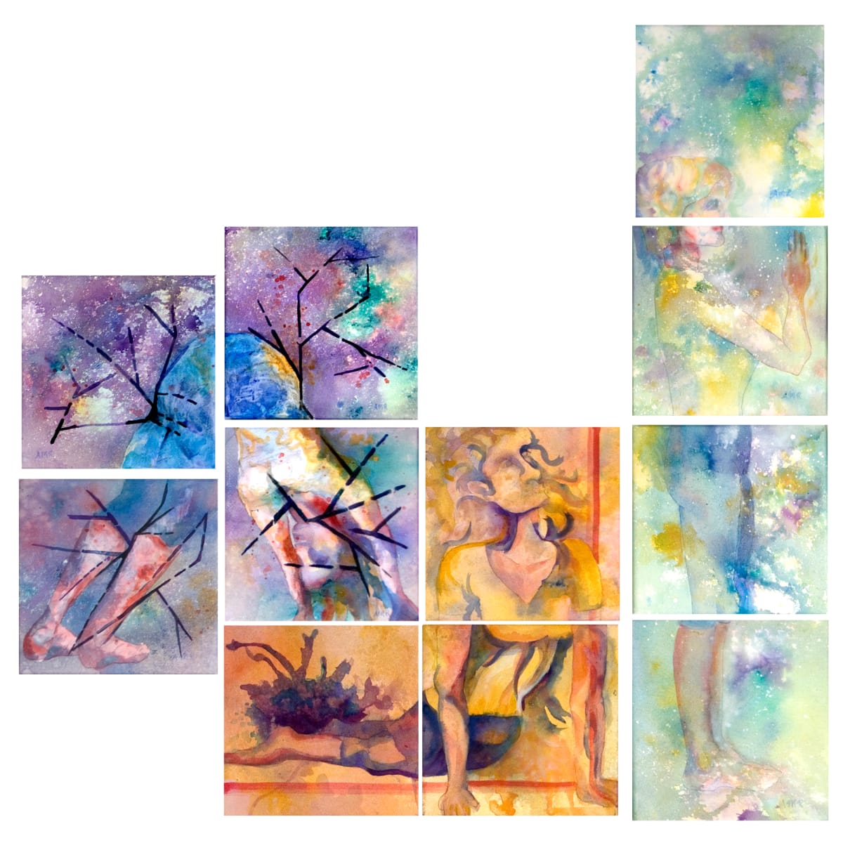 Rejuvenation by April Rimpo  Image: "Rejuvenation" composed of three yoga poses from The Sun Salutation