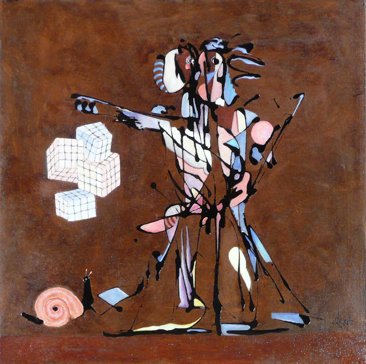 2 Personage with Cube by Clemente Mimun, Image 1.