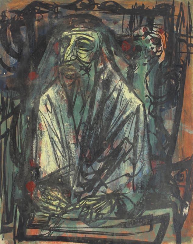 Untitled - Man in Prayer Shawl by Leopold Segedin, Image 1.