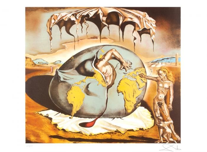 Geopoliticus Child Watching the Birth of the New Man by Salvador Dali 