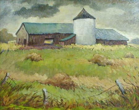 Silo with impending Storm by Tunis Ponsen 
