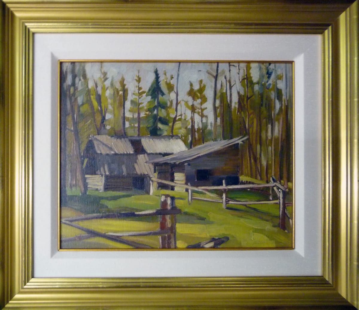 Old Shacks, Whitecourt Alberta by Llewellyn Petley-Jones (1908-1986) 