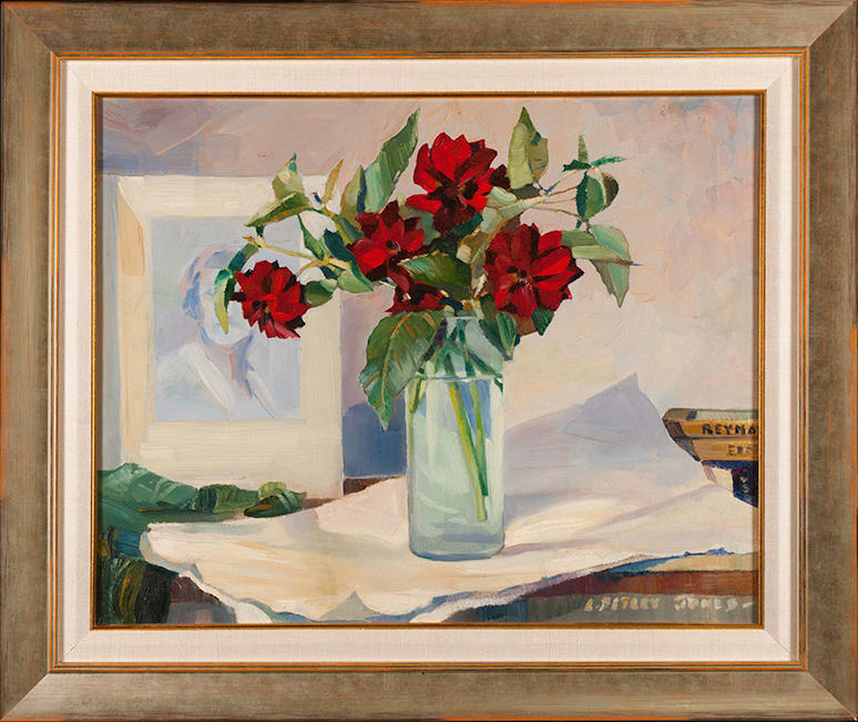 Roses in Vase by Llewellyn Petley-Jones (1908-1986) 