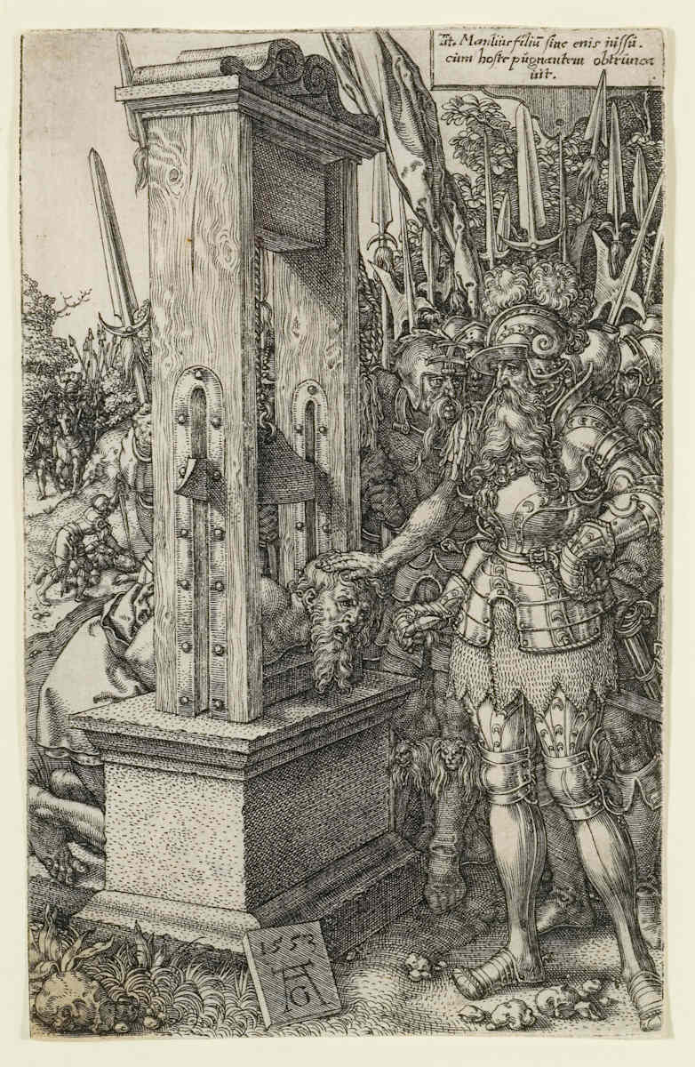 Titus Manlius Having His Son Beheaded by Heinrich Aldegrever, Image 1.