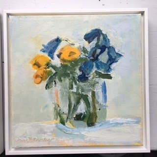 Yellow and Blue Flowers by Anne Harney 