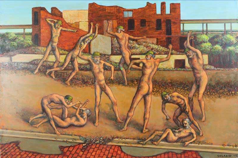 Multiple Self Portrait (Based on Pollaiuolo) by Leopold Segedin, Image 1.