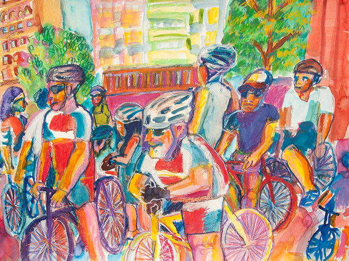 Helmetted Bicycles by Susan Entin 