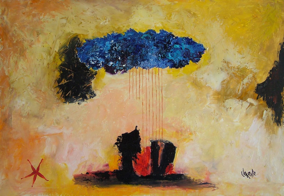 Floral Blue with Star by Clemente Mimun 