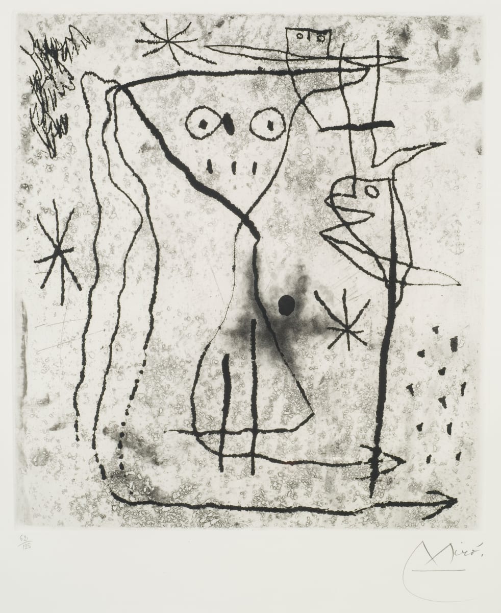 Jeune Fille Aux Deux Oiseaux by Joan Miró 