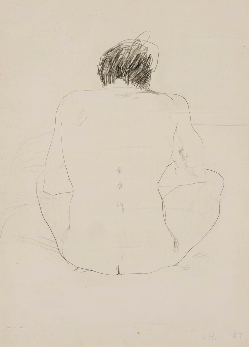 Untitled (Nude Man Seated, from Behind) by David Hockney, Image 1.