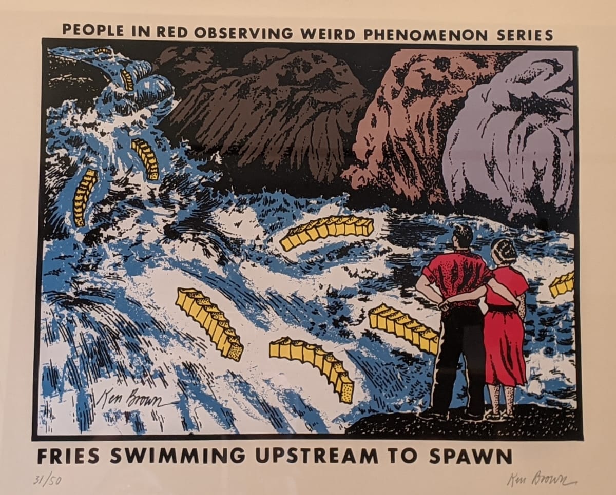 Fries Swimming Upstream to Spawn by Ken Brown 