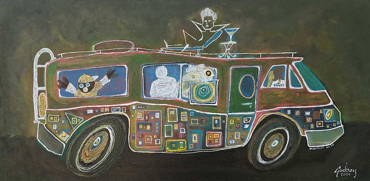 Martini Shot by Matthew Godbey  Image: Filming out the RV window while driving through Hollywood.