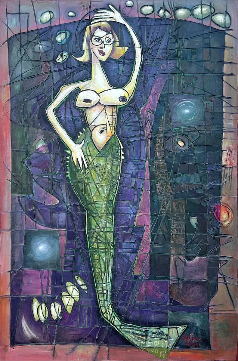 Of the Sea by Matthew Godbey  Image: Just a fun whimsical piece from my imagination where I painted my wife as a mermaid.