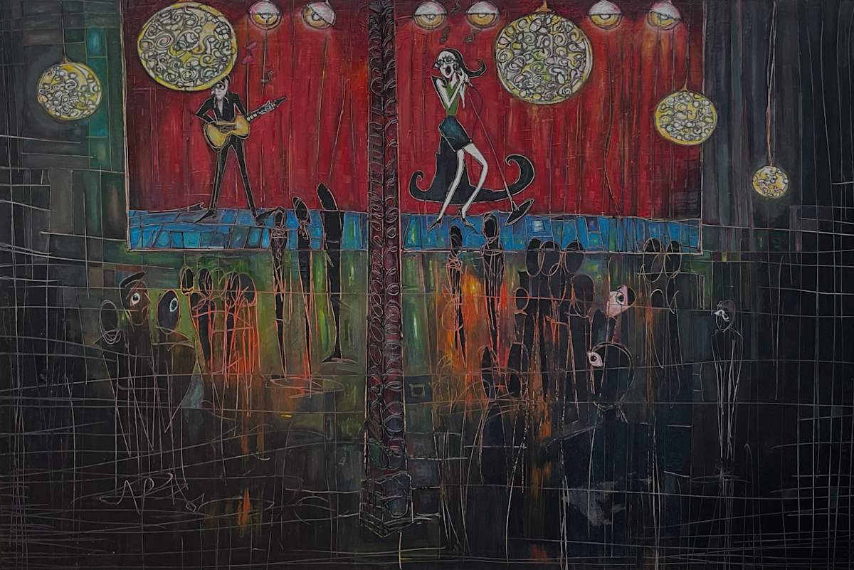 Alex Sings by Matthew Godbey  Image: My friend singing on stage in an intimate club in Los Angeles. 