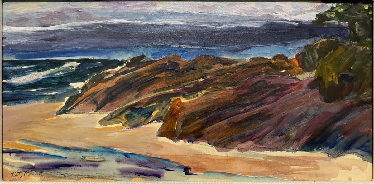 99- Headlands at Cummins Creek by Katy Cauker  Image: Painting on the beach at Cummins Creek is always a challenging and exciting adventure. The elements shift with the sun, wind, rain, mesmerizing sounds of the ocean all work for you and against you! Great day, great memories. 