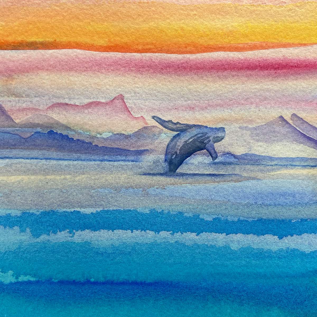 Sunset Whale by Jasmine O'Shea 
