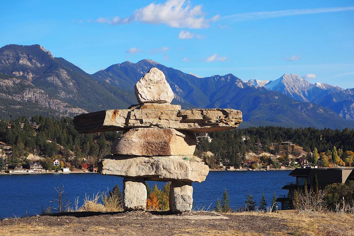 Inukshuk Overlooking Lake Windermere by Carol Gordon, Image 1.