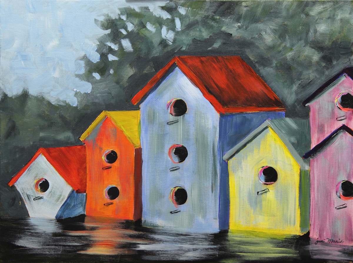 Birdhouse Condos II by Judi Marie 