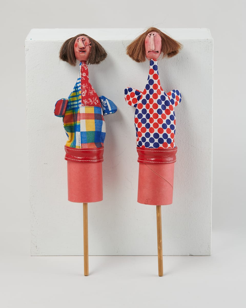Pair of Pop-Up Figure Toys by George Landino  Image: Photo credit: Alexis Oltmer
