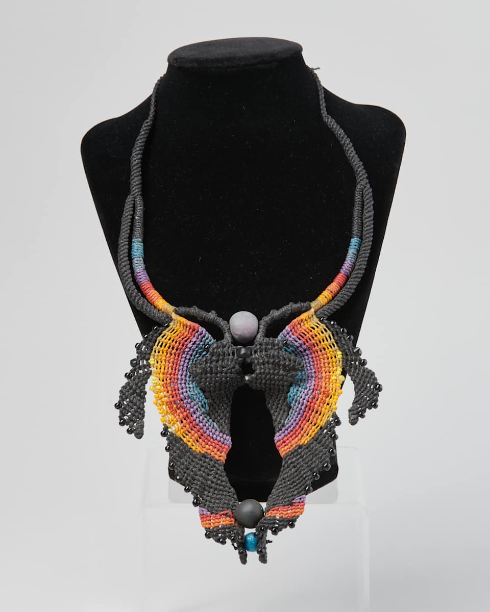 Brown Macrame Necklace by Mickey Sequenzia  Image: Photo credit: Alexis Oltmer