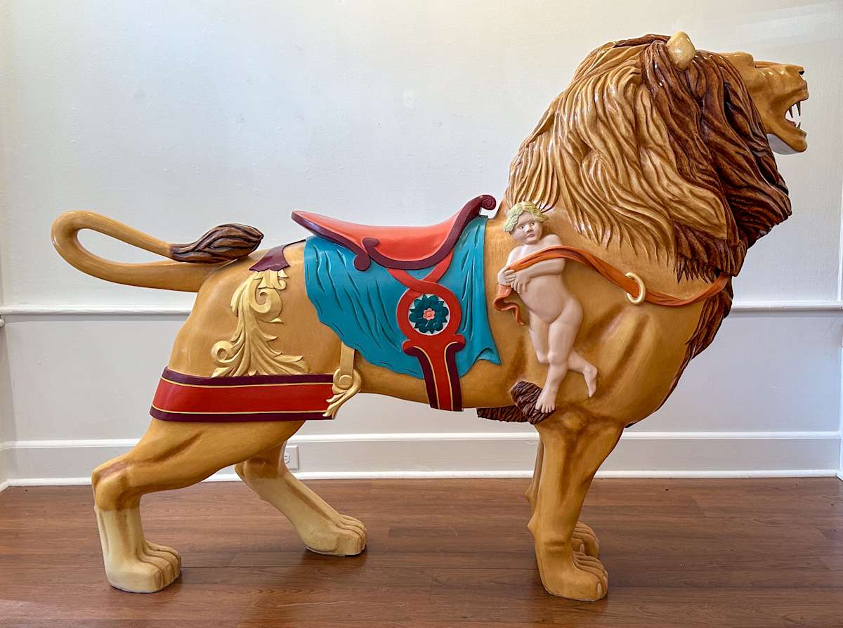 Joseph Cotler - Hand-Carved Basswood Lion by Joseph Cotler, Image 4.