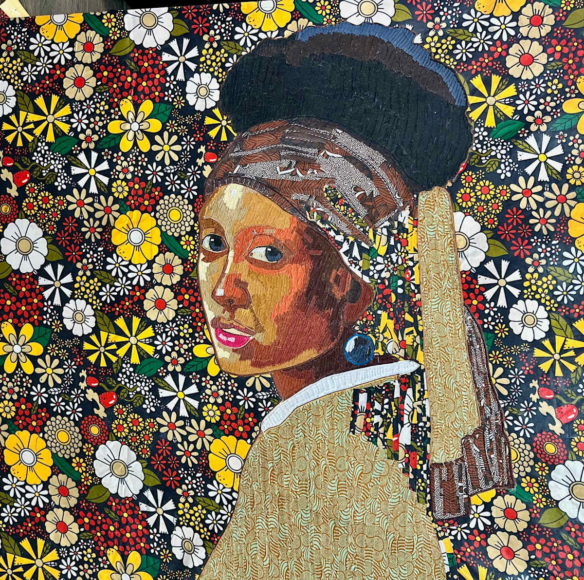 Girl with a Pearl Earring Re-envisioned by Afis Quadri 