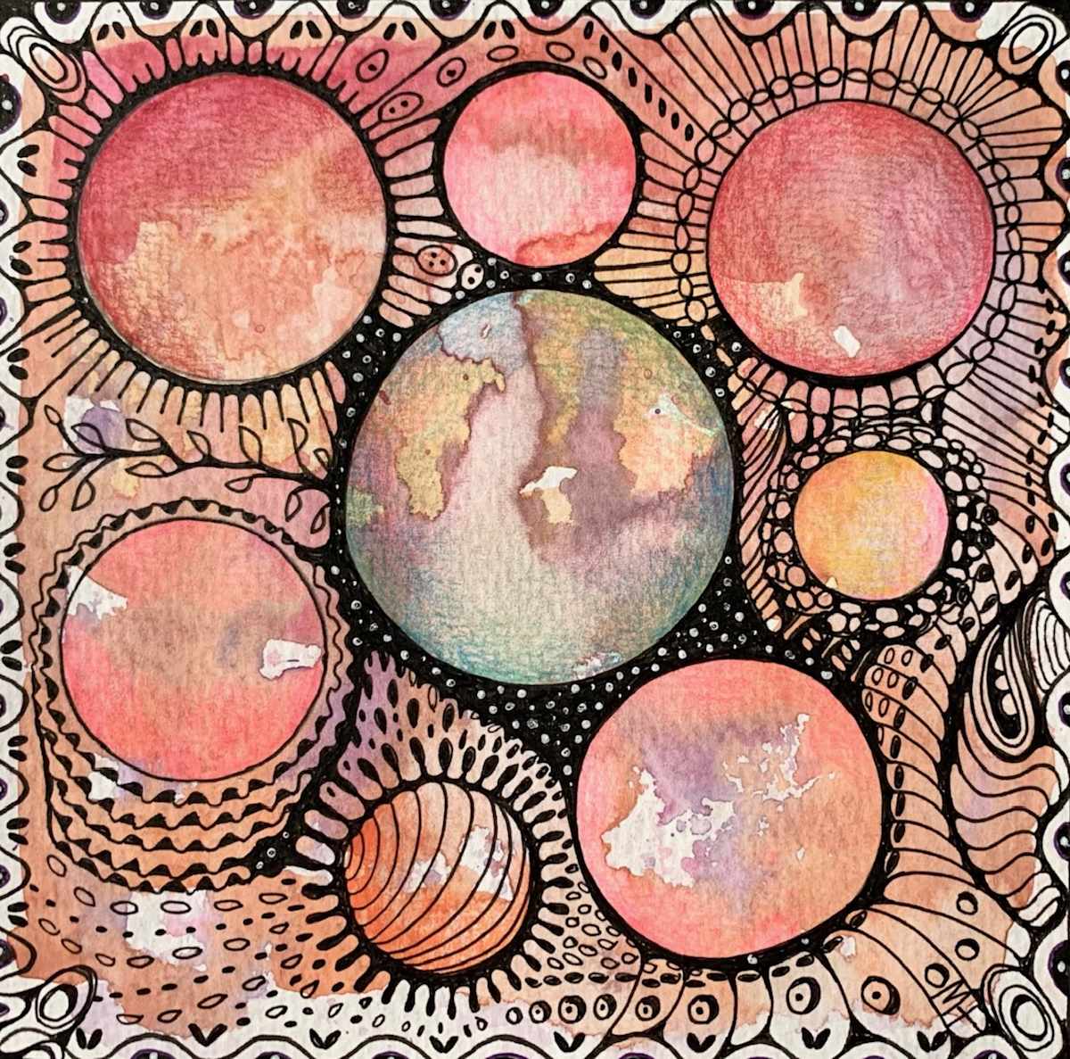 Pink Orbs by Mary Ford 