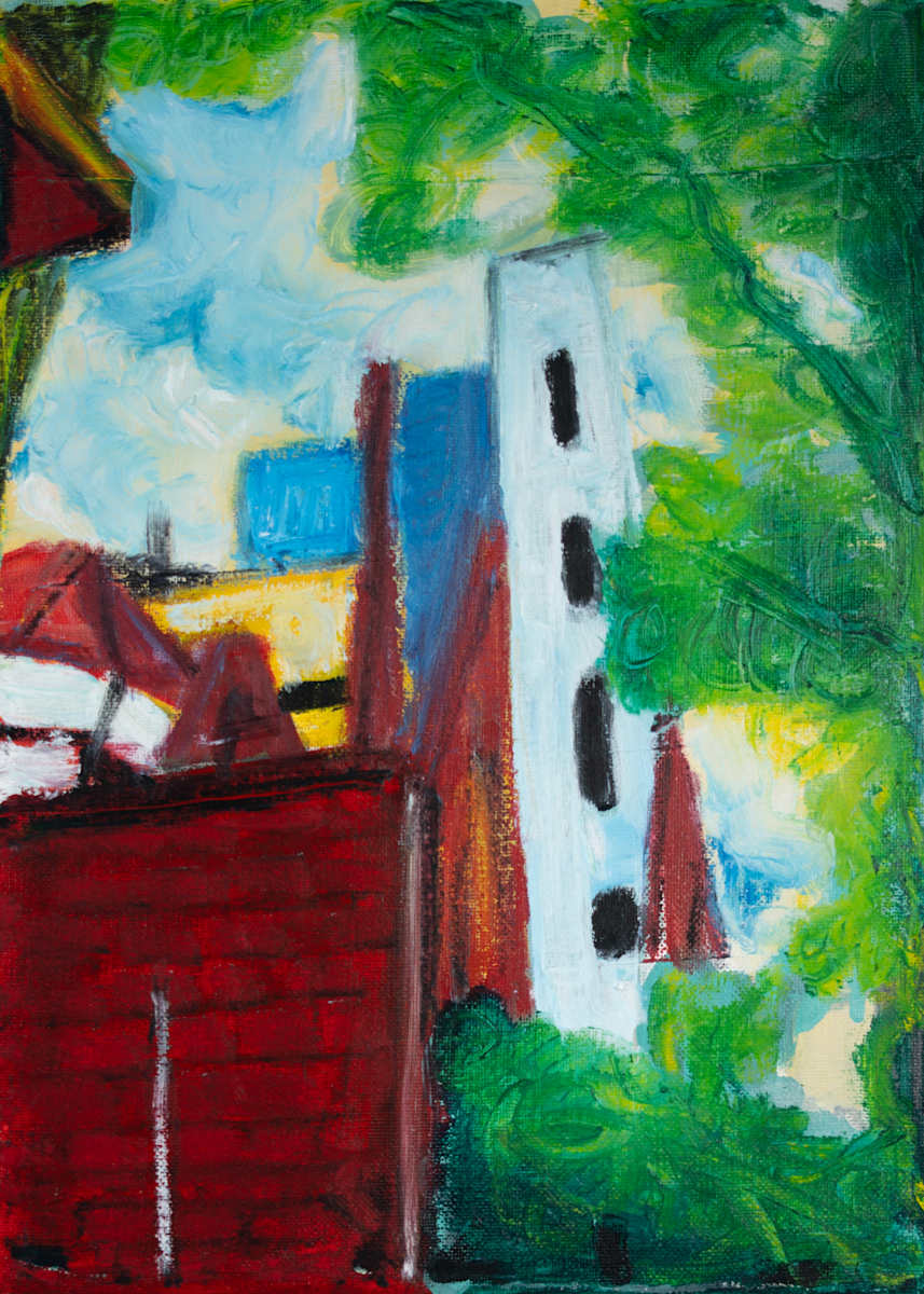 Steeple, Blue-yellow Sky by Adrián González Molina 