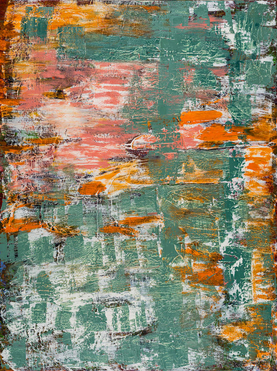 Through Pellissier Green by Sharon Cannon  Image: Movement carried beneath the surface of color.