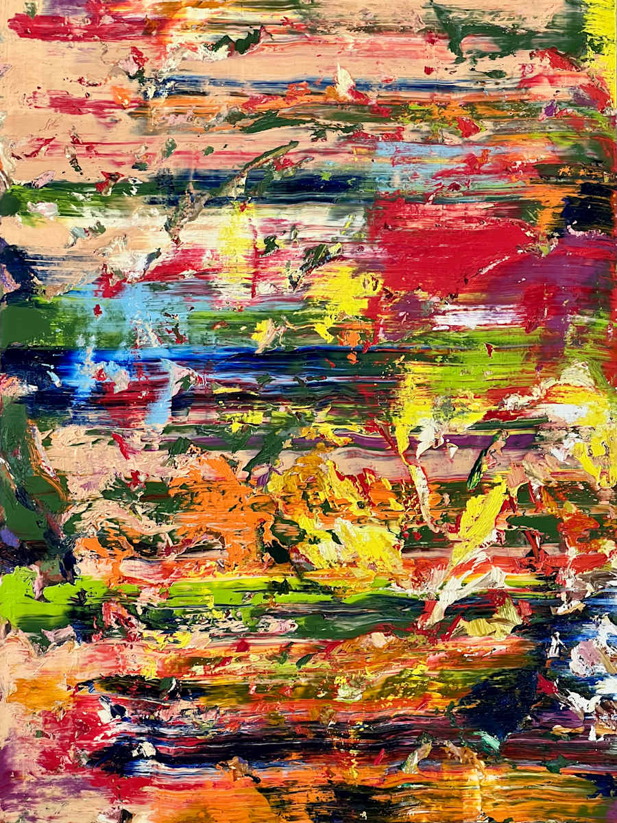 Study of a Bouquet of Flowers III – Orange and Green Field by CHRISTOPH MUELLER 